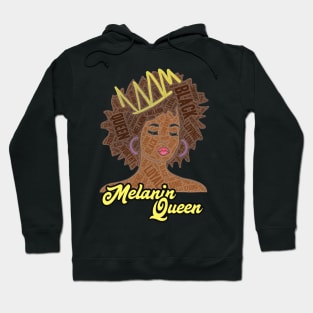 Melanin Queen Words in Afro Hair Hoodie